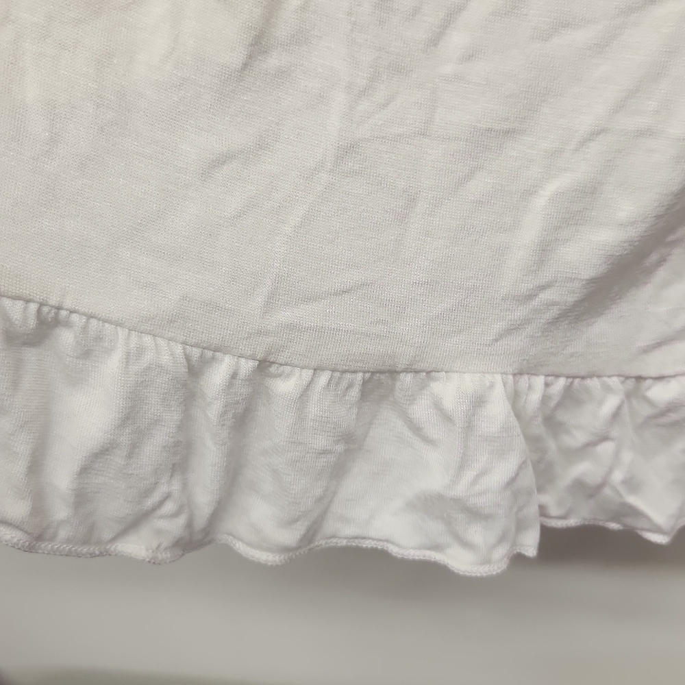 Fantastic Fawn White T-shirt With Ruffles Size Large - Picture 3 of 5